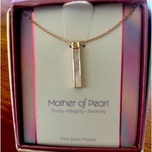 Stone Theory Fine Silver Plated Mother Of Pearl Necklace